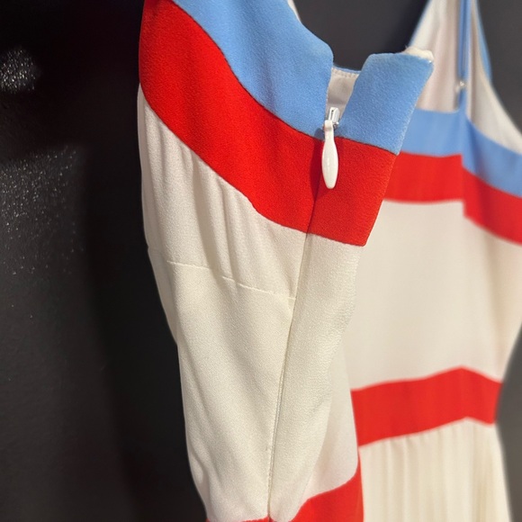 Banana Republic Red White and Blue Pleated Midi Dress - Picture 2 of 6